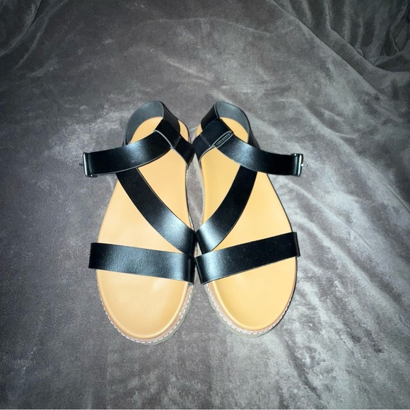 Black Leather Women's Sandals - Picture 4 of 4